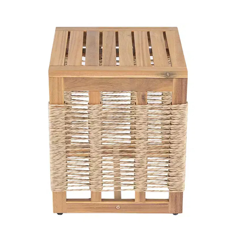 GDFStudio Brynn Ensemble de conversation 3 pièces en bois d'acacia avec canapé 3 places et 2 tables basses
