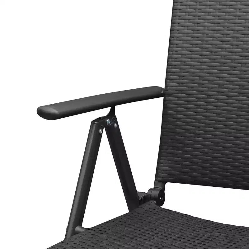 vidaXL Salon de jardin noir, en rotin PE, aluminium et verre, petit modèle