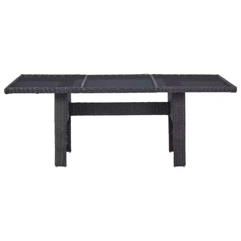 vidaXL Ensemble de salle à manger 7 pcs en résine tressée noir Coussins déhoussables