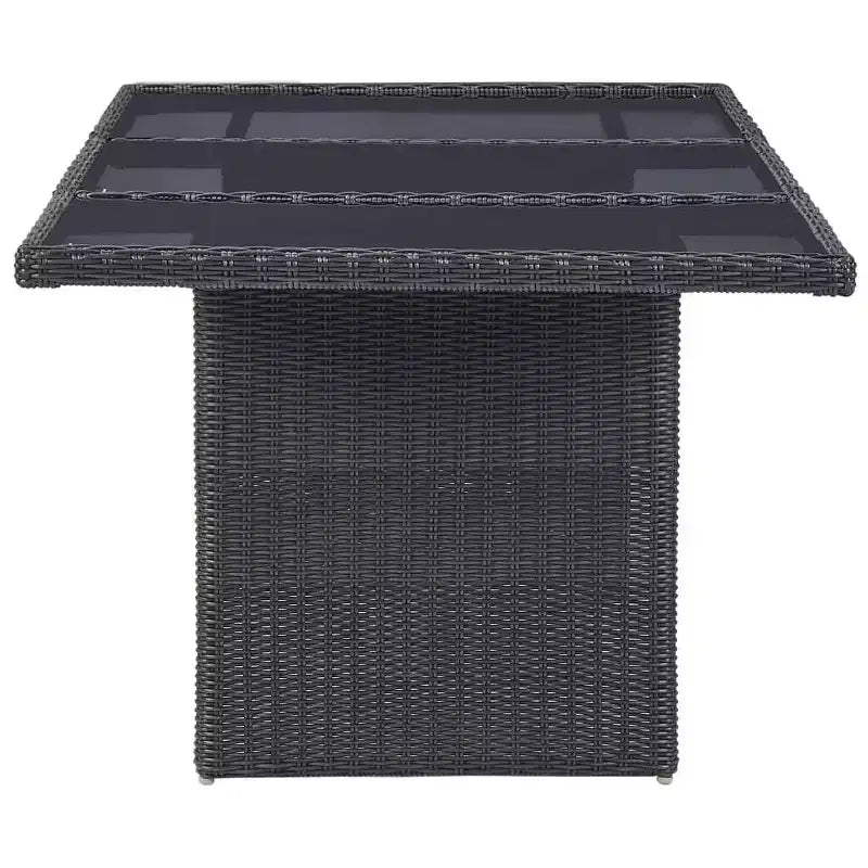 vidaXL Ensemble de salle à manger 7 pcs en résine tressée noir Coussins déhoussables