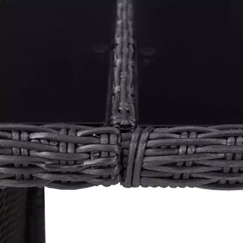 vidaXL Ensemble de salle à manger 7 pcs en résine tressée noir Coussins déhoussables