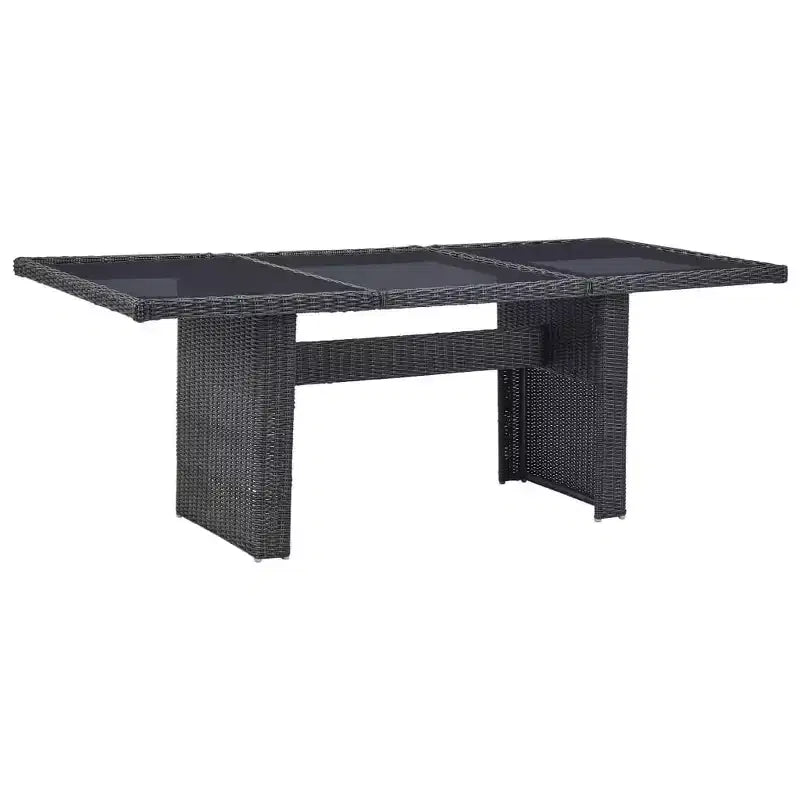 vidaXL Ensemble de salle à manger 7 pcs en résine tressée noir Coussins déhoussables