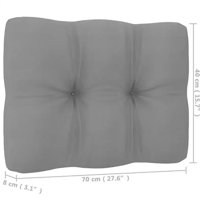 vidaXL Salon de jardin gris, Pin massif, Polyester Grand