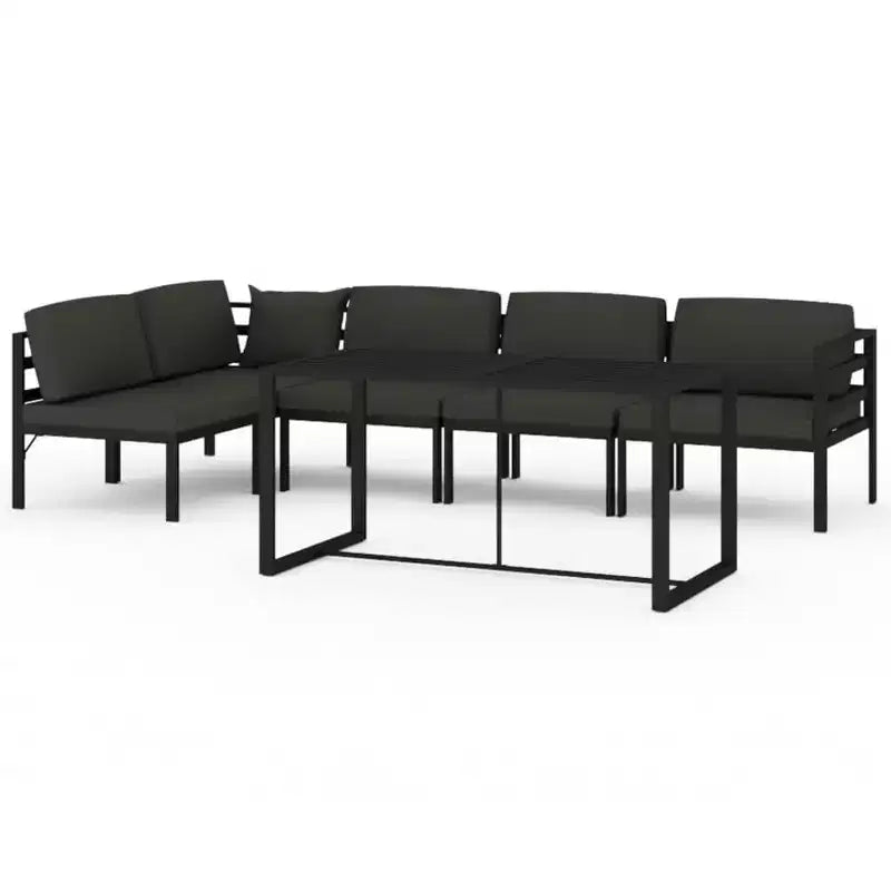 vidaXL Garden Lounge Set Anthracite Aluminum Large Modular