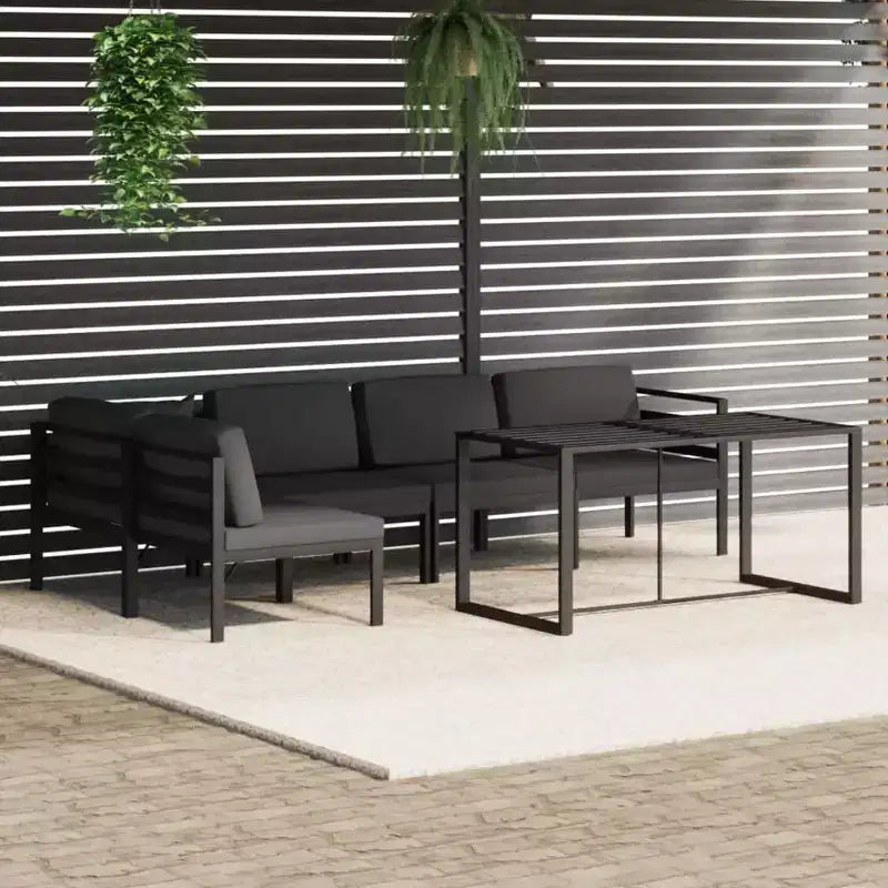 vidaXL Salon de jardin anthracite en aluminium grand modulable