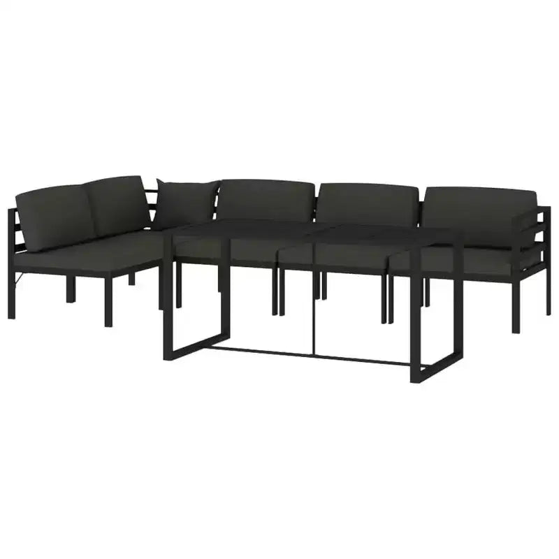vidaXL Salon de jardin anthracite en aluminium grand modulable