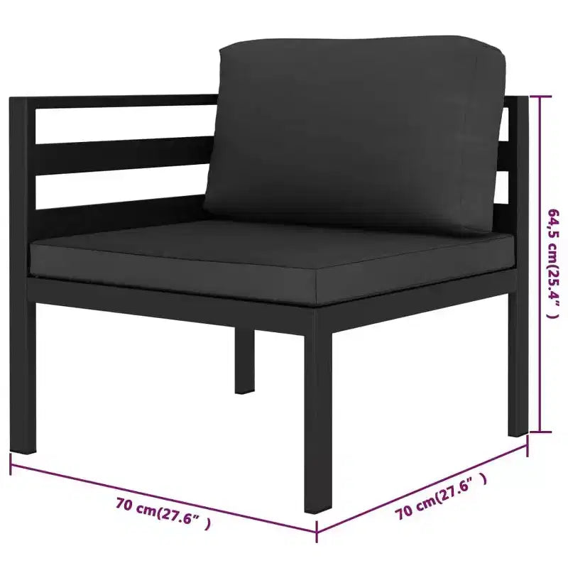 vidaXL Salon de jardin anthracite en aluminium grand modulable
