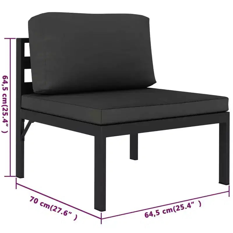 vidaXL Salon de jardin anthracite en aluminium grand modulable