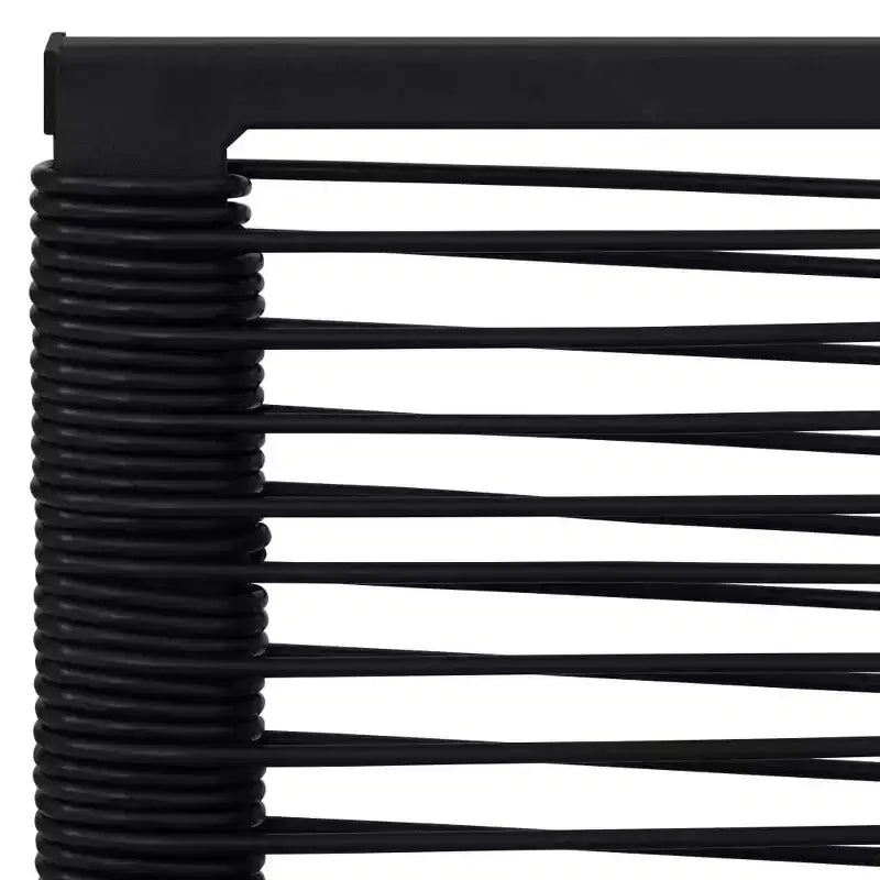 vidaXL Salon de jardin noir en acier thermolaqué, rotin creux en PVC et verre