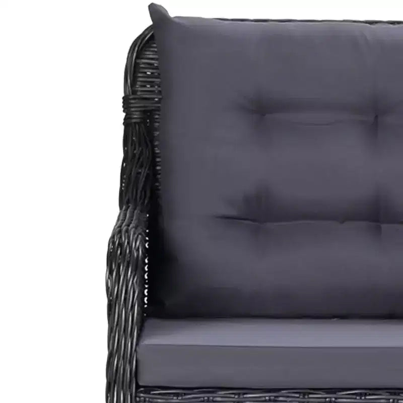 vidaXL Salon de jardin noir et gris foncé