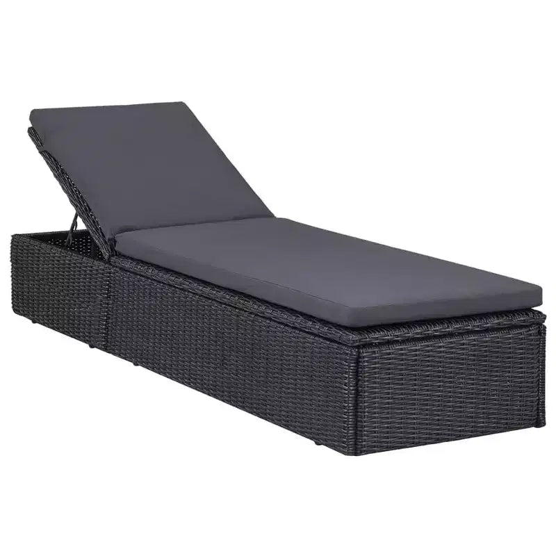 vidaXL Salon de jardin noir et gris foncé