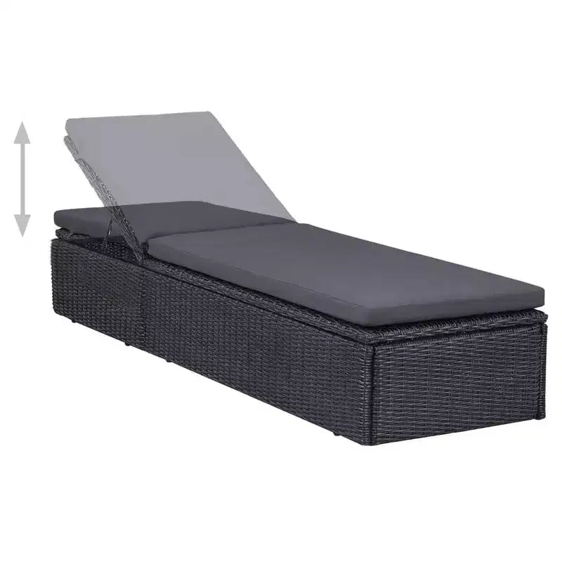 vidaXL Salon de jardin noir et gris foncé