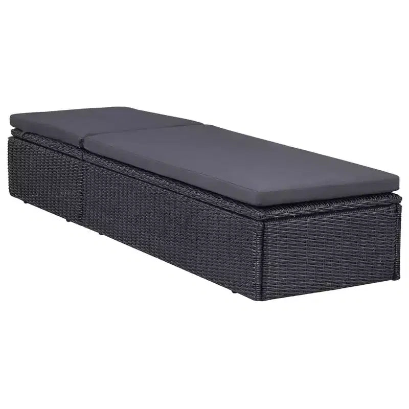 vidaXL Salon de jardin noir et gris foncé