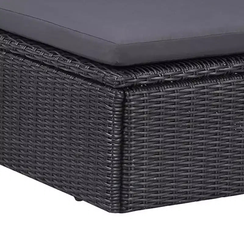 vidaXL Salon de jardin noir et gris foncé