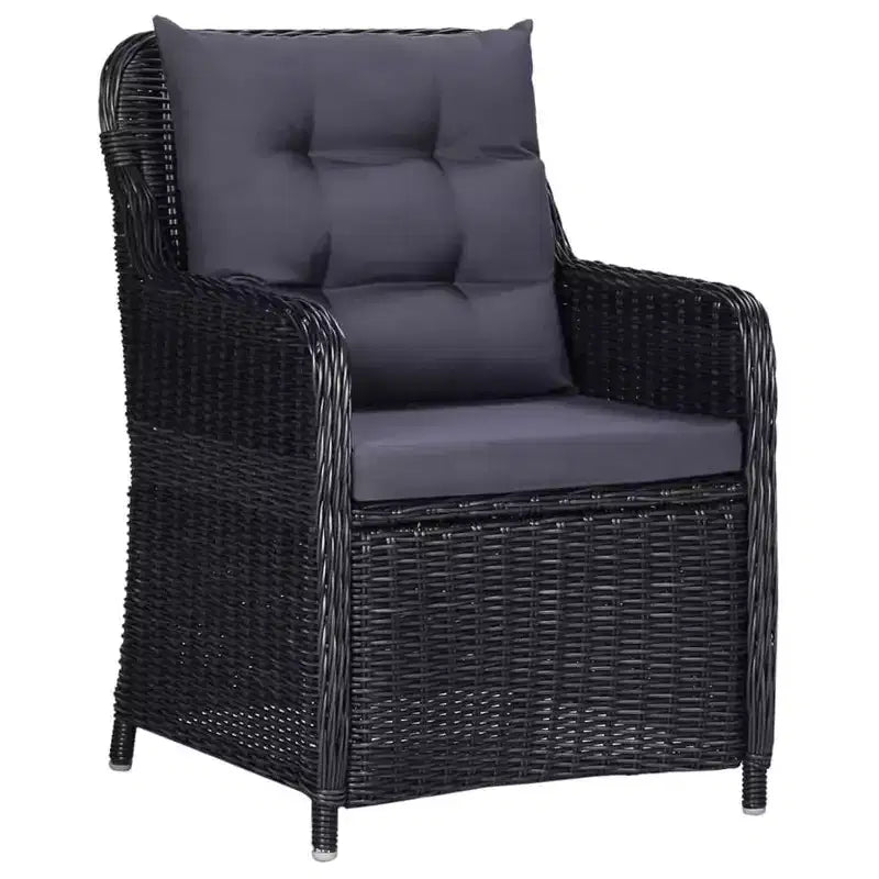 vidaXL Salon de jardin noir et gris foncé