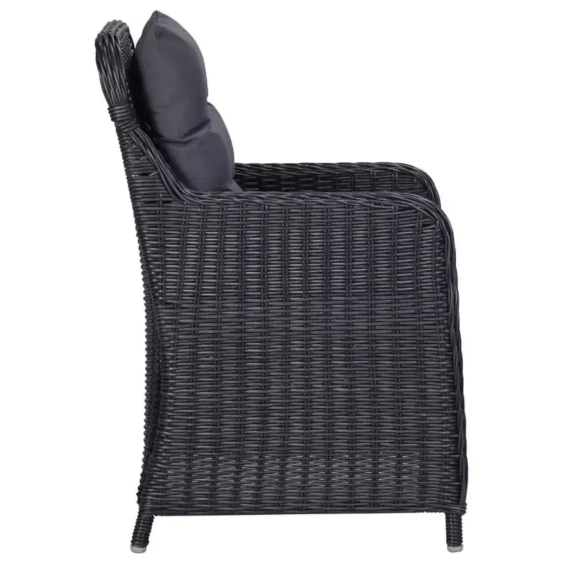vidaXL Salon de jardin noir et gris foncé