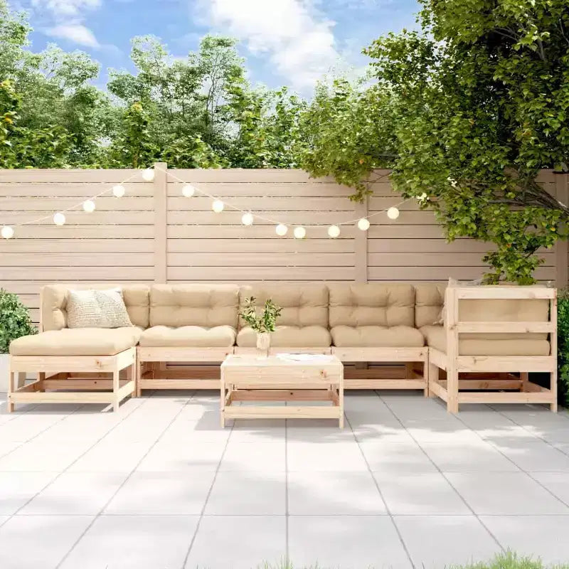 vidaXL Salon de jardin en bois naturel Bois de pin massif, contreplaqué Grand