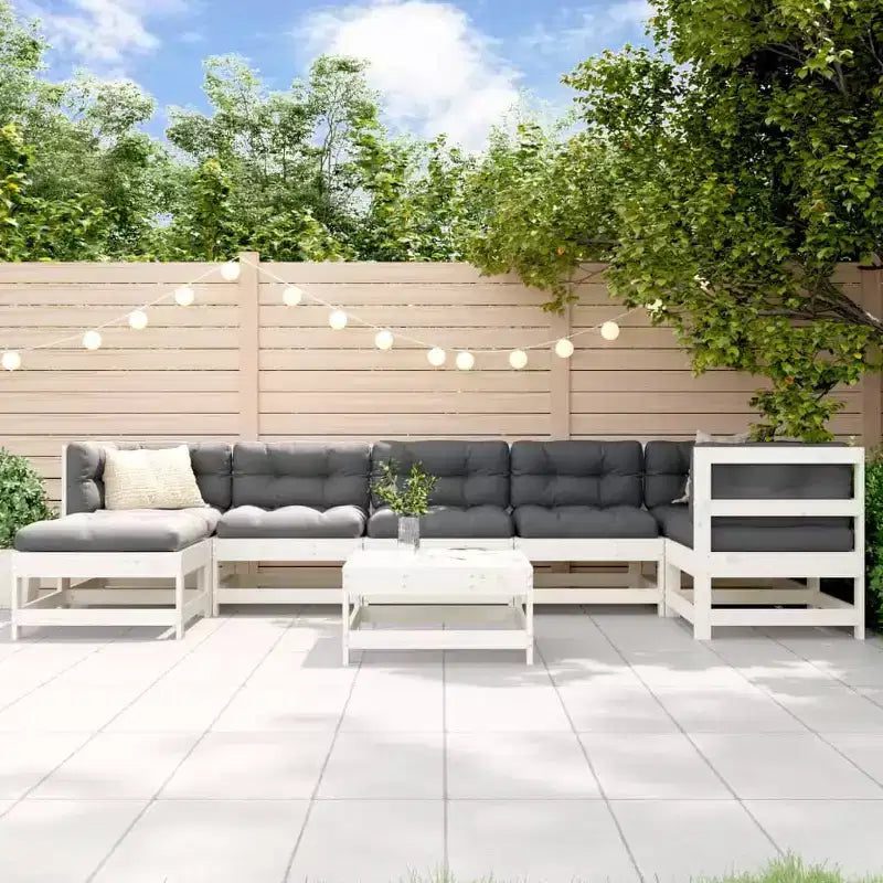vidaXL Salon de jardin en bois naturel Bois de pin massif, contreplaqué Grand