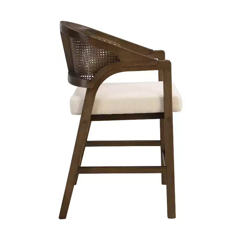 Christopher Knight Home Mirae Ensemble de 5 tabourets de comptoir en rotin et bois d'hévéa de style milieu de siècle avec table de comptoir cannelée