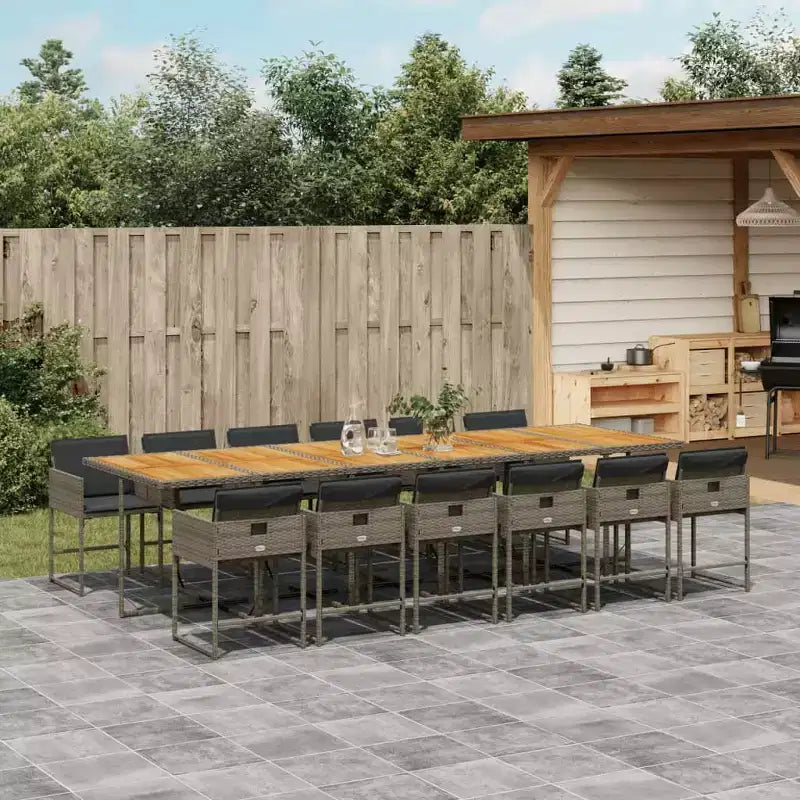 vidaXL Salon de jardin gris et marron