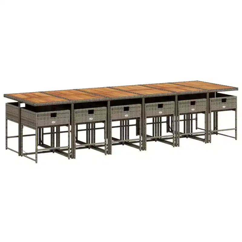 vidaXL Salon de jardin gris et marron