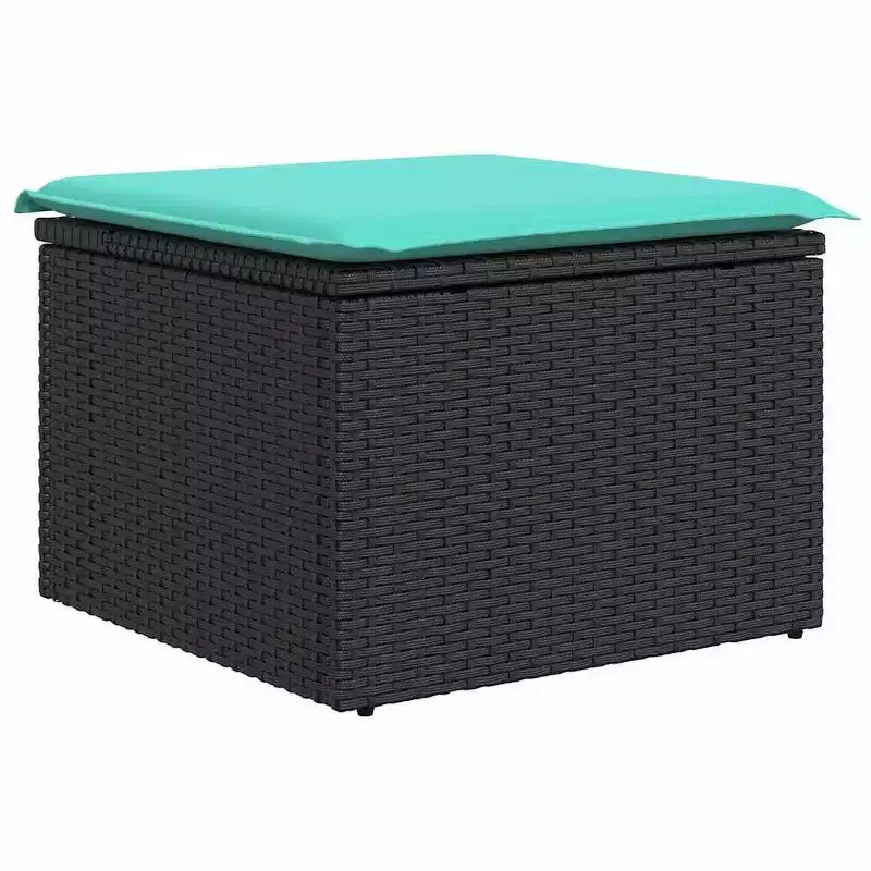vidaXL Salon de jardin 4 pièces résine tressée noir et turquoise