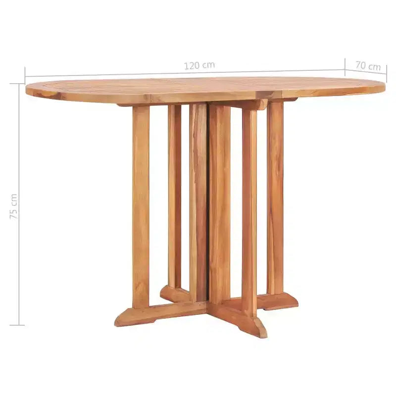 vidaXL Salon de jardin Teck naturel Bois de teck massif 5 pièces