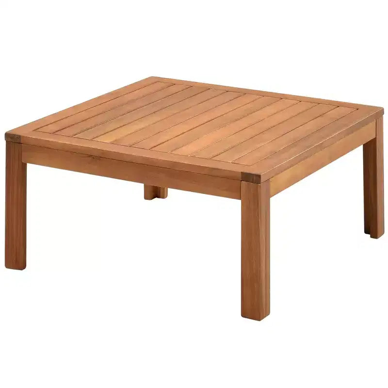 Ensemble de canapé d'angle d'extérieur Polibi Acacia avec table basse assortie