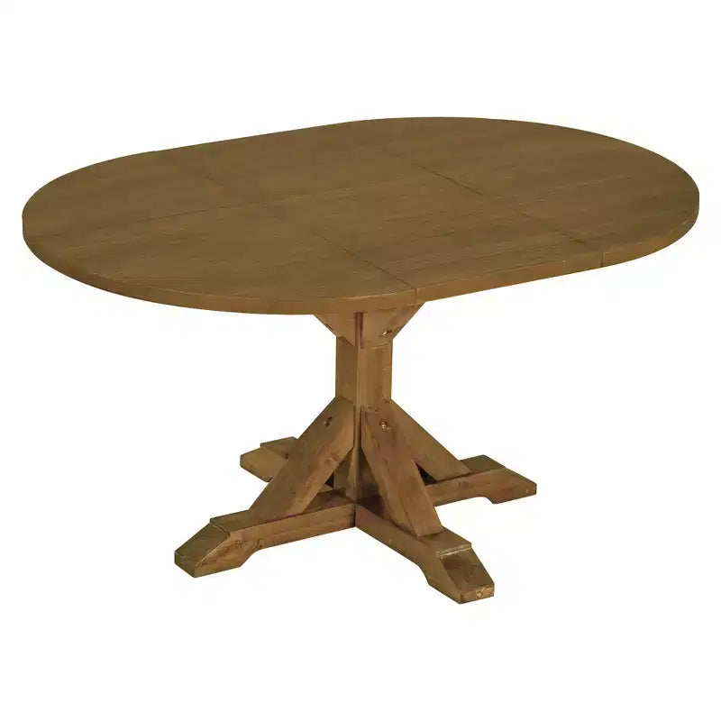 Ensemble de salle à manger GDFStudio Zayd 6 pièces avec table à pied central extensible, chaises à dossier échelle et banc