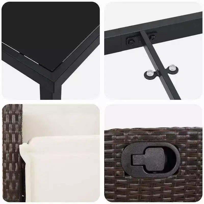 vidaXL Salon de jardin avec coussins 5 pcs Résine tressée marron