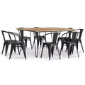 WyndenHall 9pc Elisse Moreno Dining Set Distressed Black/Silver