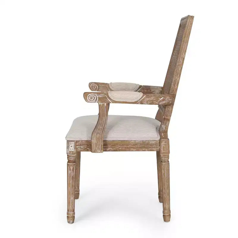 Ensemble de salle à manger extensible 7 pièces en bois et rotin Maria style campagnard français, couleur naturelle/beige - Christopher Knight Home