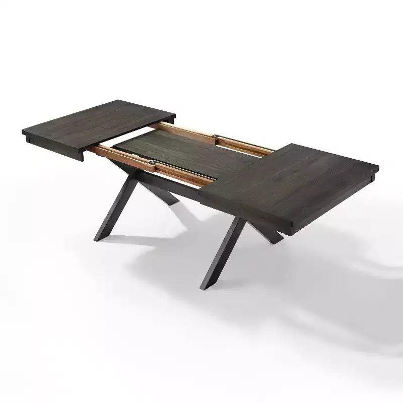 Ensemble de salle à manger extensible 6 pièces Hayden avec banc et 4 chaises à dossier ajouré Ardoise - Crosley