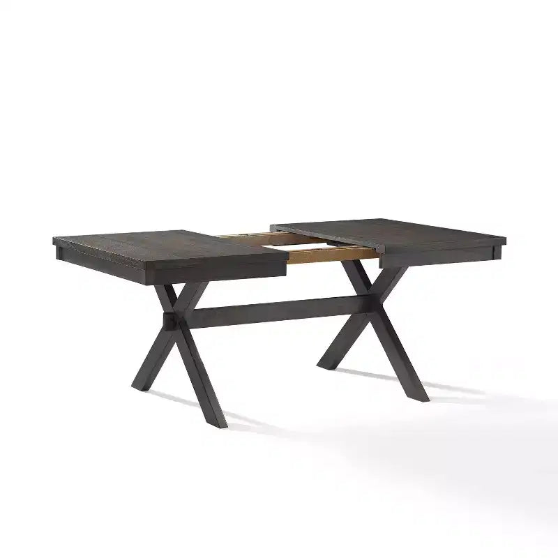Ensemble de salle à manger extensible 6 pièces Hayden avec banc et 4 chaises à dossier ajouré Ardoise - Crosley