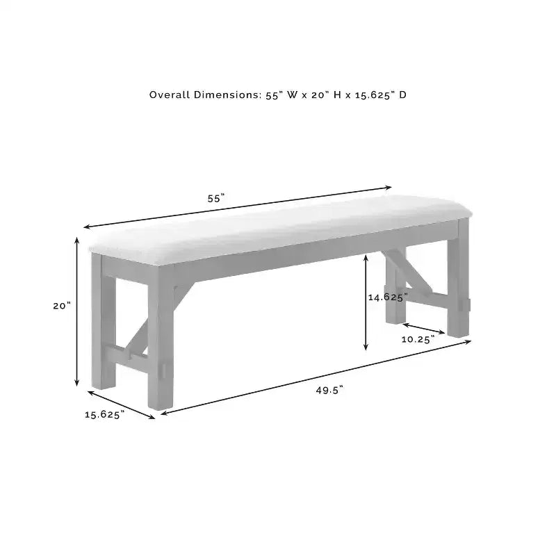 Ensemble de salle à manger extensible 6 pièces Hayden avec banc et 4 chaises à dossier ajouré Ardoise - Crosley