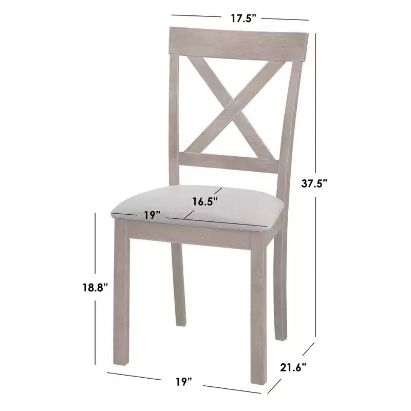 Salle à manger rectangulaire moderne 7 pièces Buylateral Fairmont style rustique contemporain, couleur bois flotté/beige