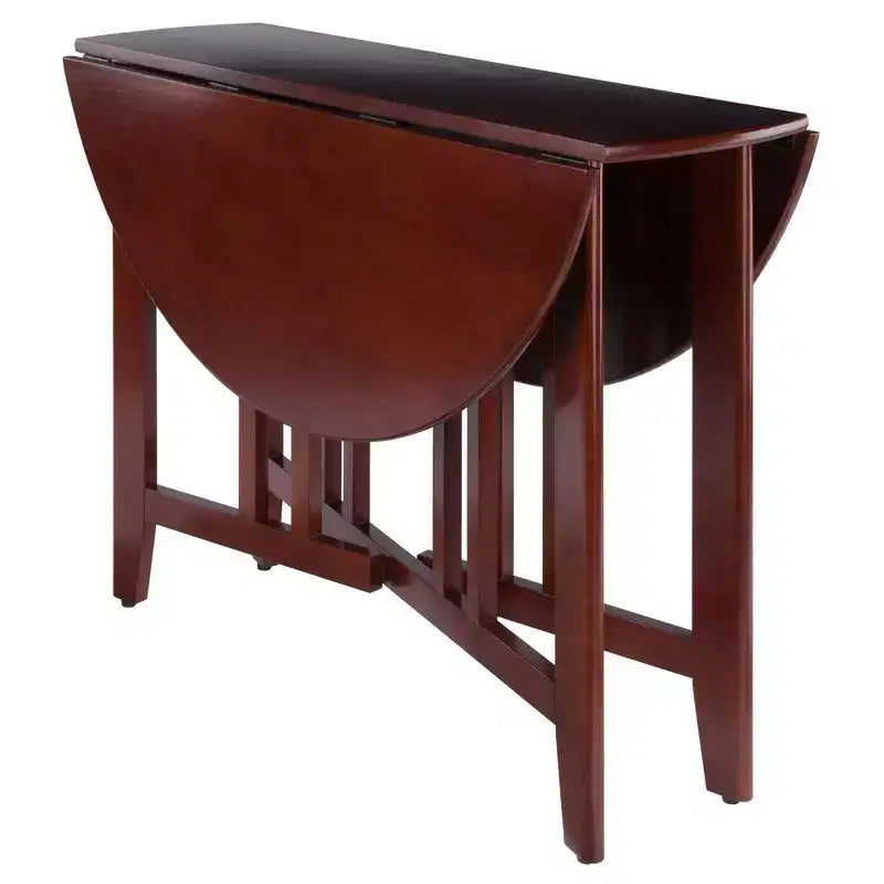 Ensemble de salle à manger 5 pièces Alamo avec plateau à rabats et chaises à dossier ajouré bois/noyer - Winsome : Table ronde, piètement à 4 pieds