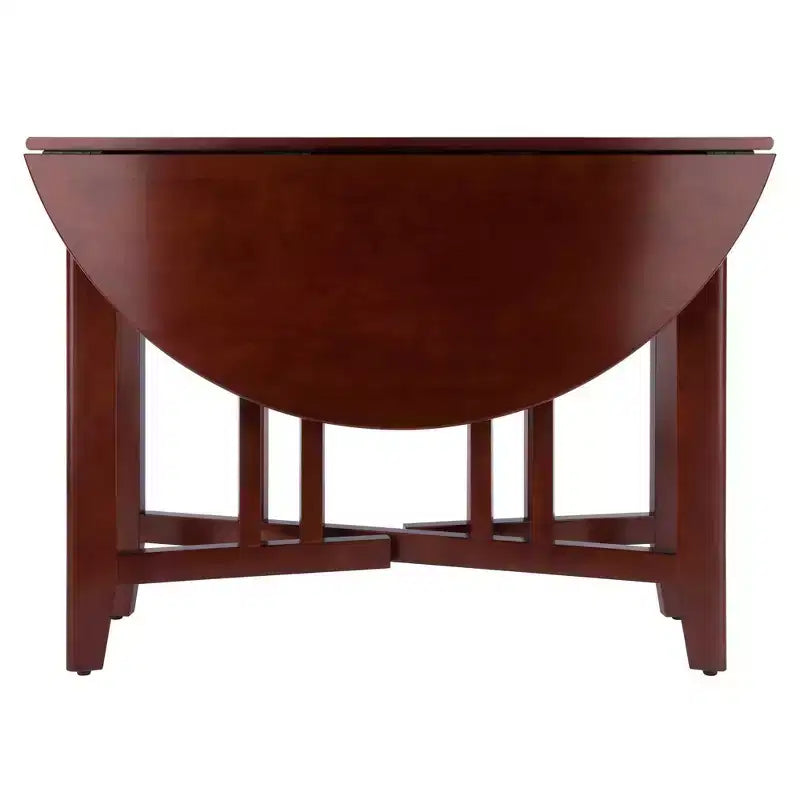 Ensemble de salle à manger 5 pièces Alamo avec plateau à rabats et chaises à dossier ajouré bois/noyer - Winsome : Table ronde, piètement à 4 pieds