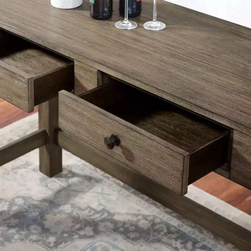 Ensemble de salle à manger 4 pièces hauteur comptoir Cohasset avec prise USB Grise - HOMES: Inside + Out