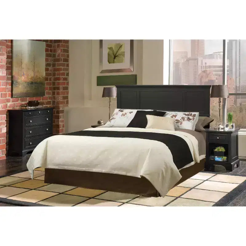 Ensemble de chambre à coucher Queen 3 pièces Bedford Noir - Home Styles