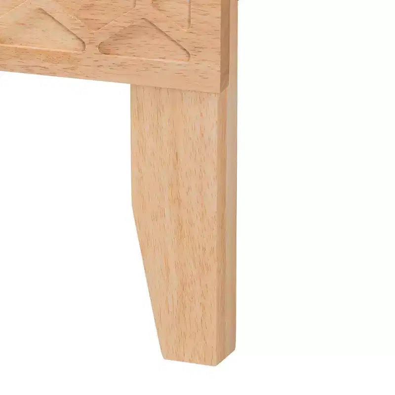 Baxton Studio Lit Queen 4 pièces Hosea motif alvéolé en bois sculpté naturel