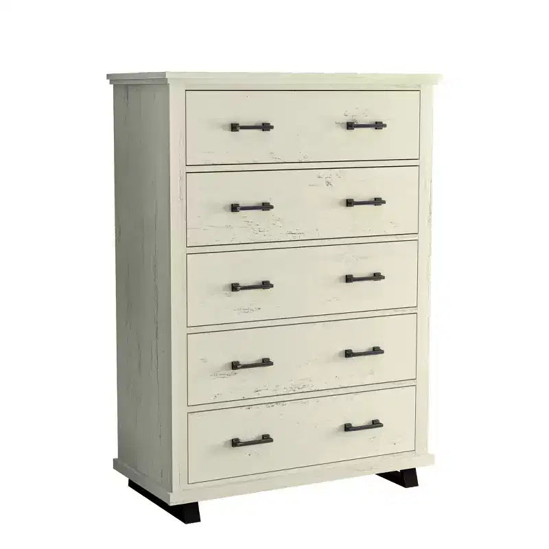 Ensemble Festivo de 4 meubles de chambre contemporains – commode, chiffonnier et table de chevet – coloris blanc cassé scié : inclut un espace de rangement et une commode horizontale