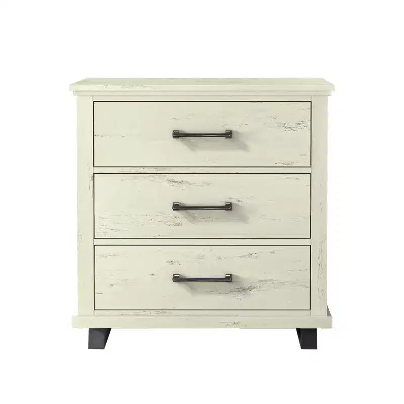 Ensemble Festivo de 4 meubles de chambre contemporains – commode, chiffonnier et table de chevet – coloris blanc cassé scié : inclut un espace de rangement et une commode horizontale