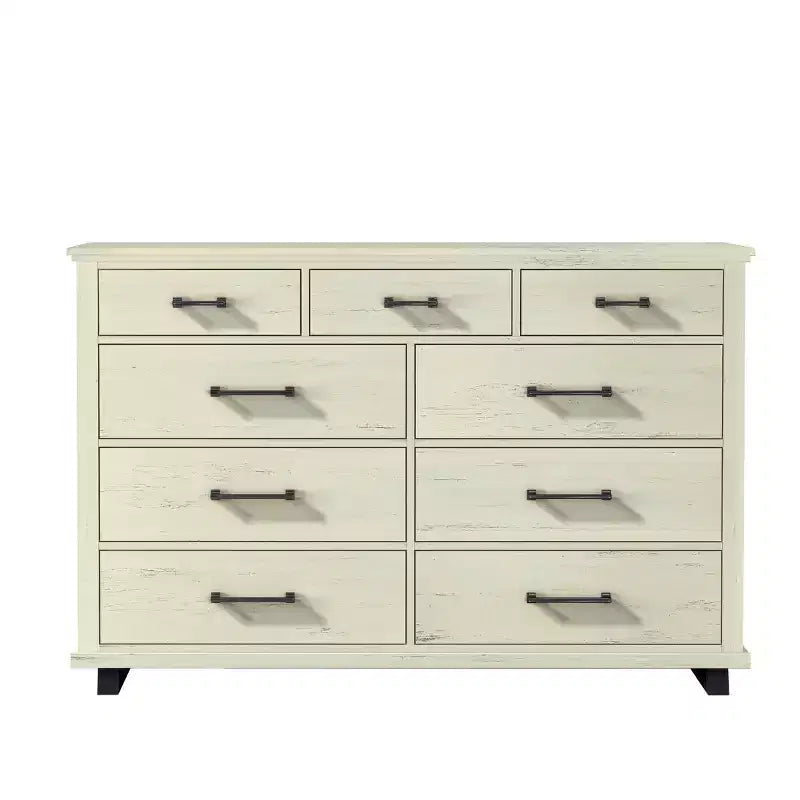 Ensemble Festivo de 4 meubles de chambre contemporains – commode, chiffonnier et table de chevet – coloris blanc cassé scié : inclut un espace de rangement et une commode horizontale