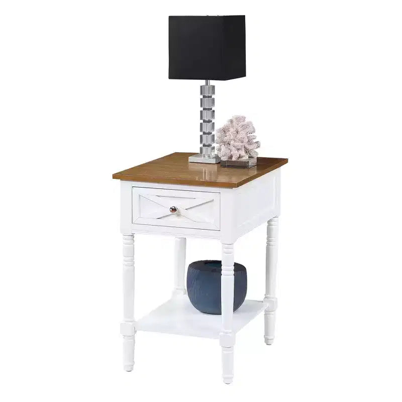 Table d'appoint style champêtre avec station de charge