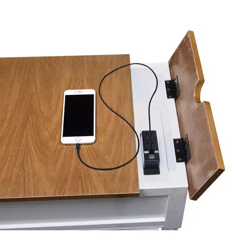 Table d'appoint style champêtre avec station de charge