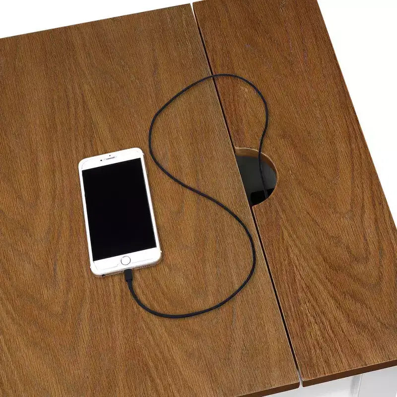 Table d'appoint style champêtre avec station de charge