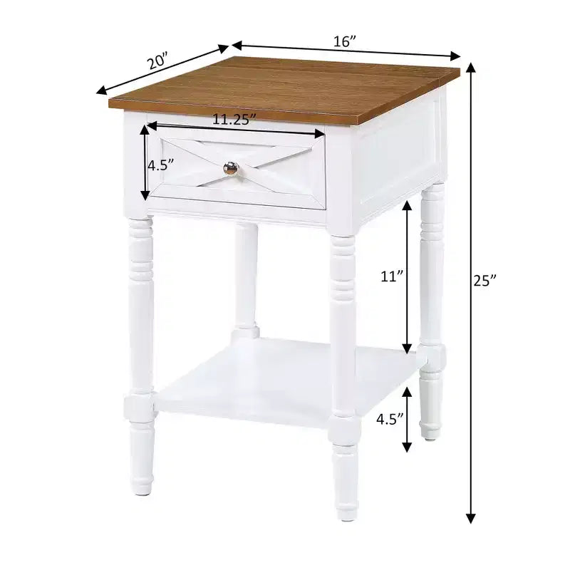 Table d'appoint style champêtre avec station de charge