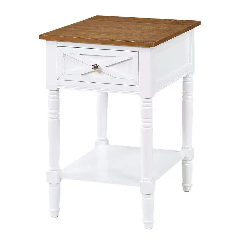 Table d'appoint style champêtre avec station de charge