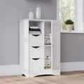 Meuble de rangement pour salle de bain et buanderie à une porte avec 3 tiroirs, étagère ouverte et réglable